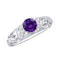 Vintage Inspired 1.2 Carat Amethyst Engagement Ring with Diamond