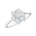 Natural Diamond Flower Cluster Engagement Ring for Women