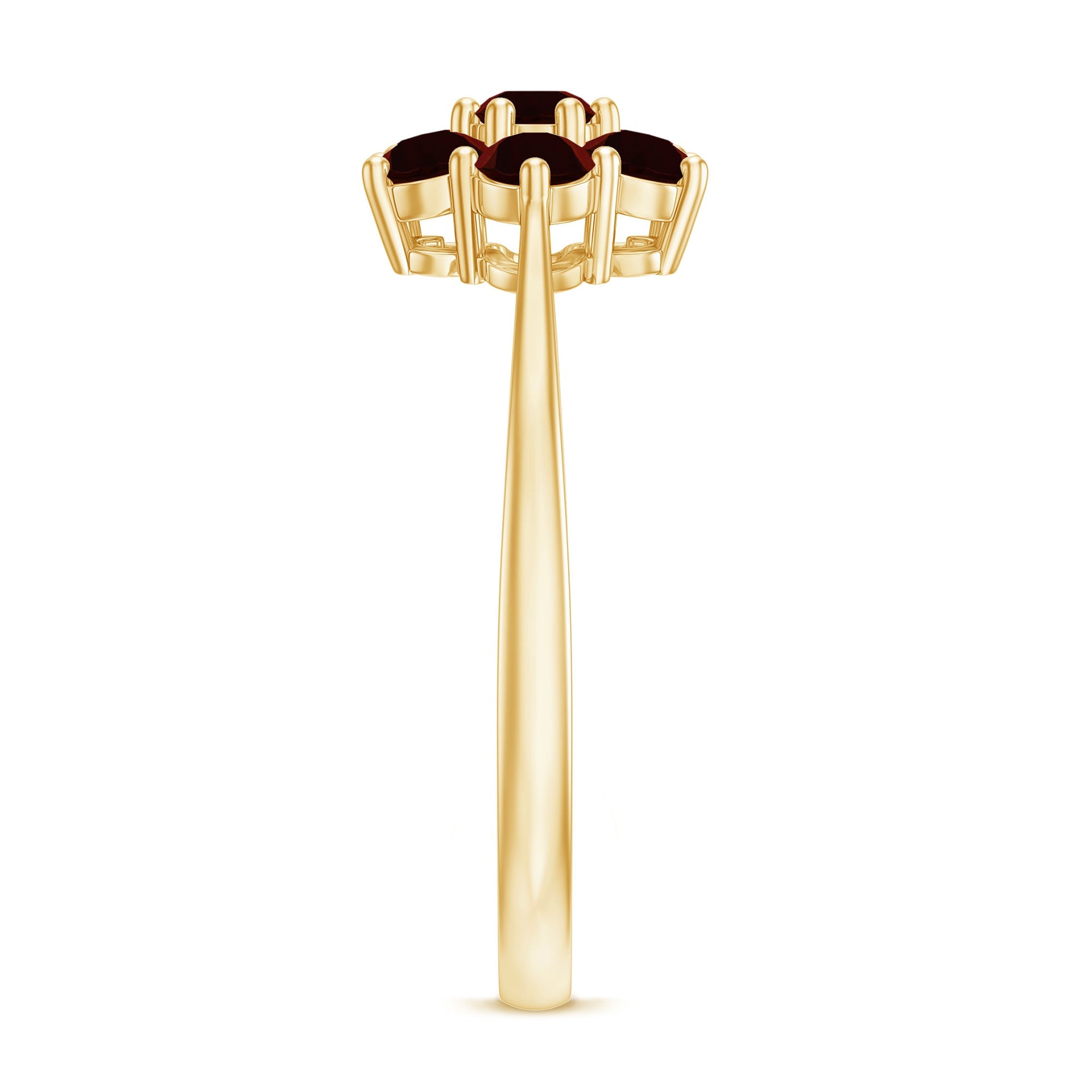 Natural Garnet Flower Cluster Engagement Ring