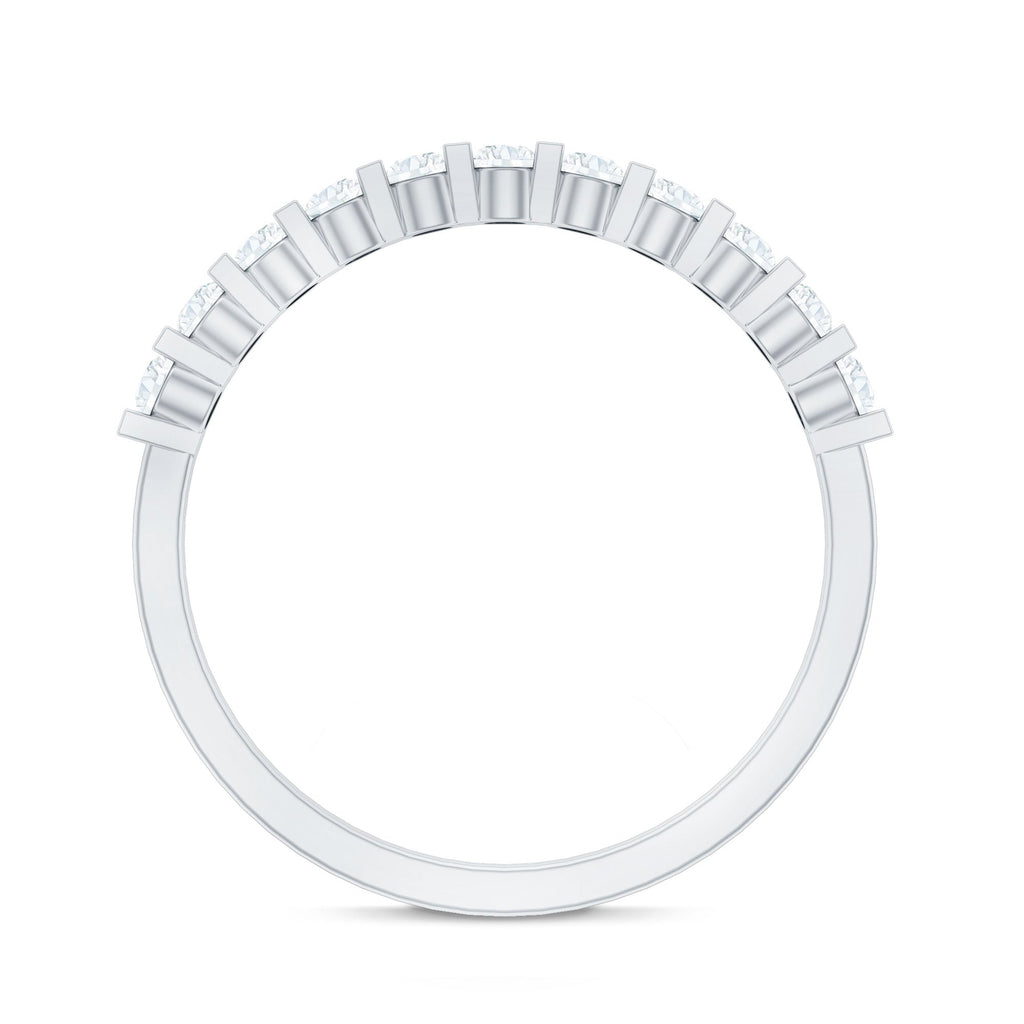 Minimalist Moissanite Half Eternity Stackable Ring