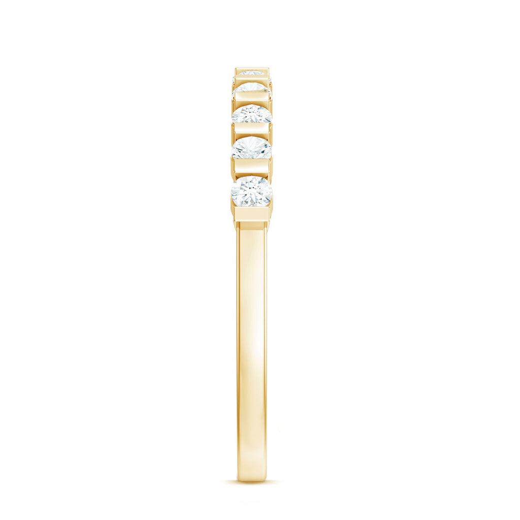 Minimalist Moissanite Half Eternity Stackable Ring