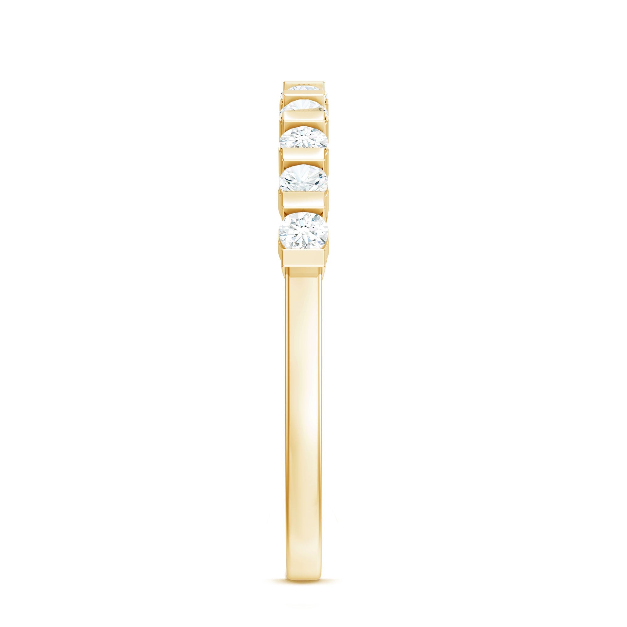 Minimalist Moissanite Half Eternity Stackable Ring