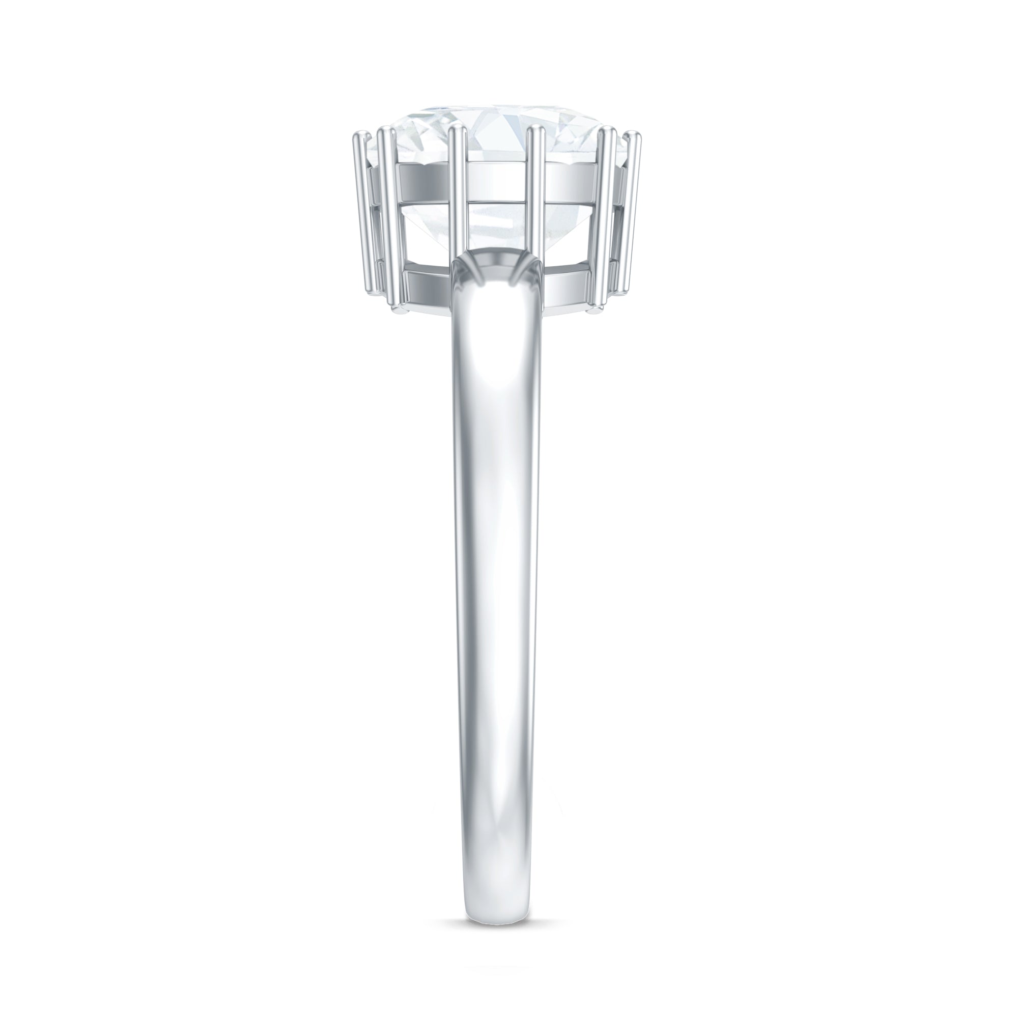 Certified 3 Carat Cushion Cut Moissanite Solitaire Engagement Ring