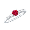 Graduated Style Lab Created Ruby and Diamond Promise Ring