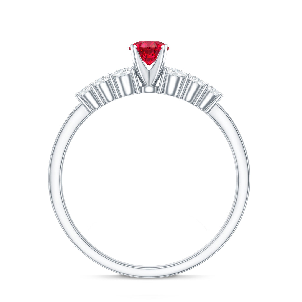 Graduated Style Lab Created Ruby and Diamond Promise Ring