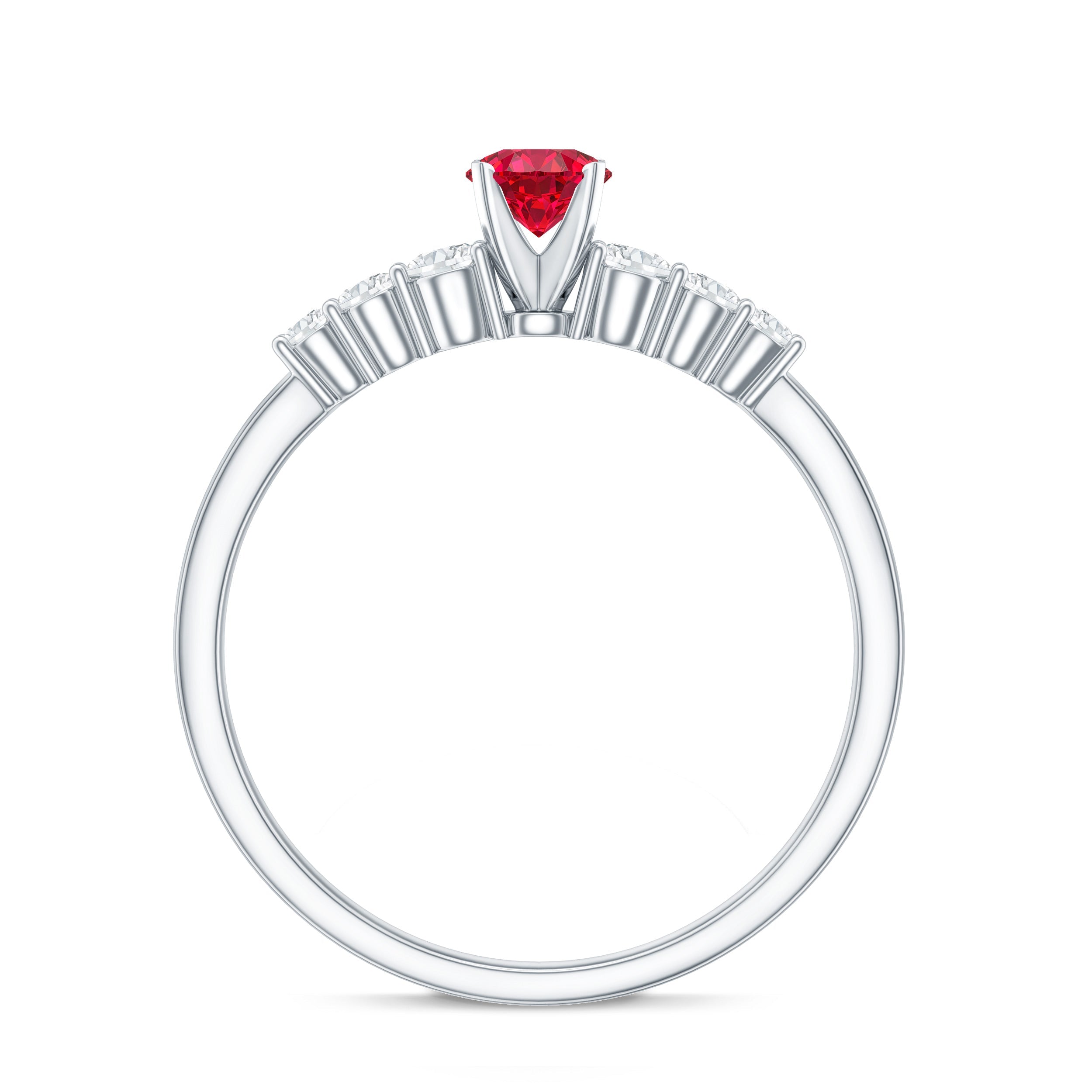 Graduated Style Lab Created Ruby and Diamond Promise Ring