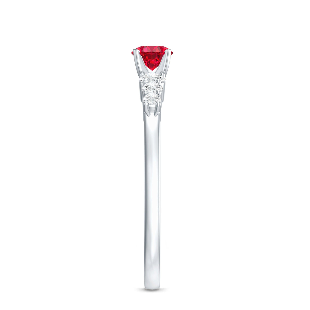 Graduated Style Lab Created Ruby and Diamond Promise Ring
