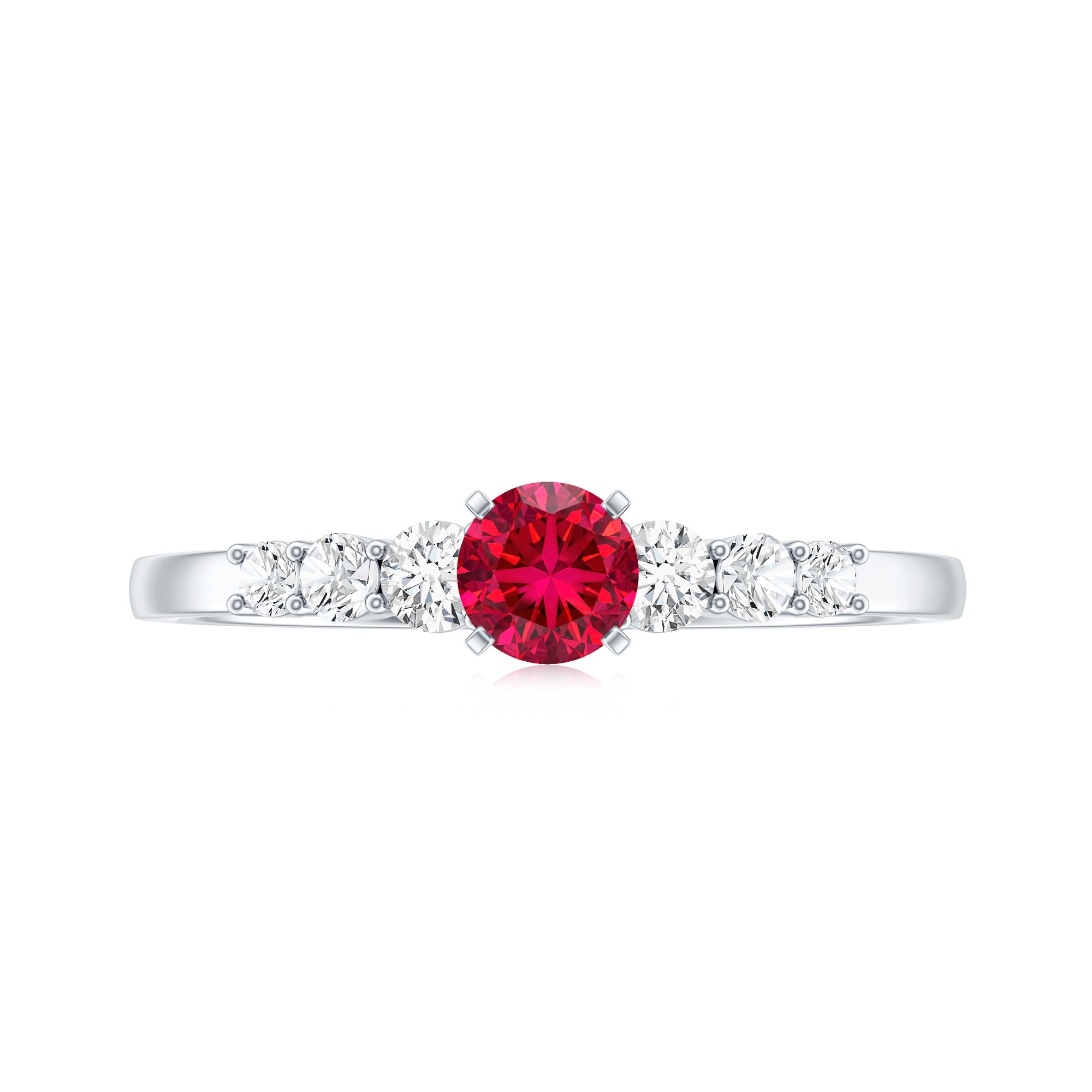 Graduated Style Lab Created Ruby and Diamond Promise Ring