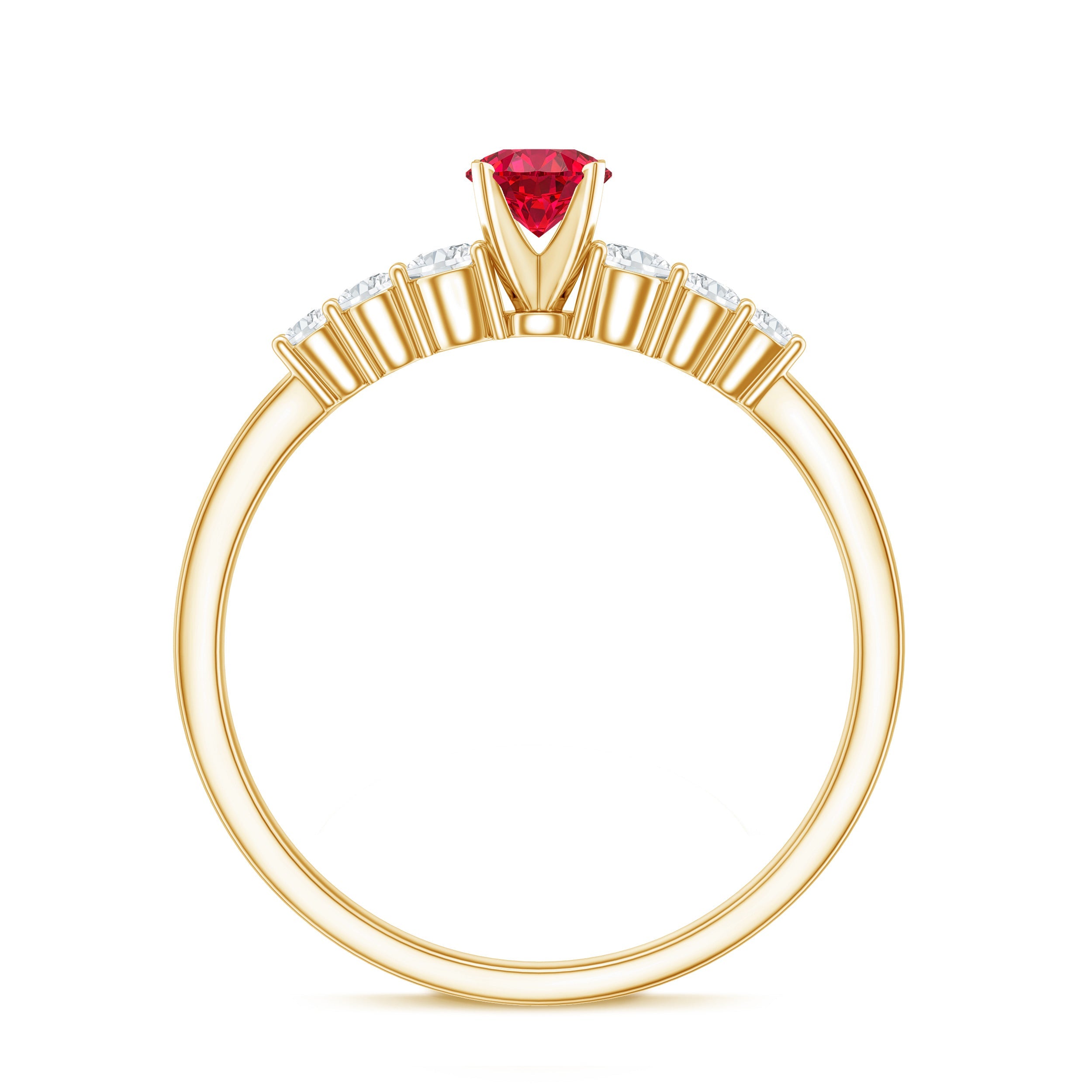 Graduated Style Lab Created Ruby and Diamond Promise Ring