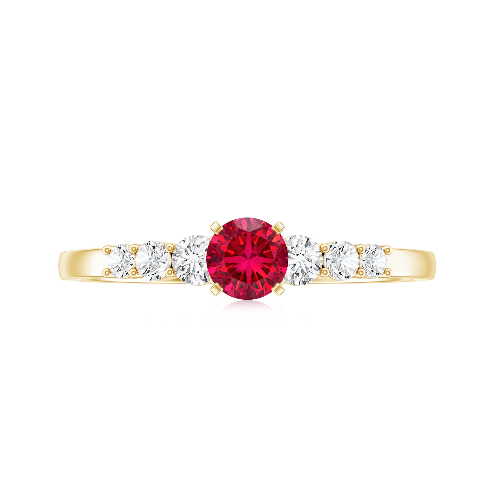 Graduated Style Lab Created Ruby and Diamond Promise Ring