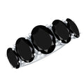 Oval Shaped Black Onyx 5 Stone Anniversary Ring