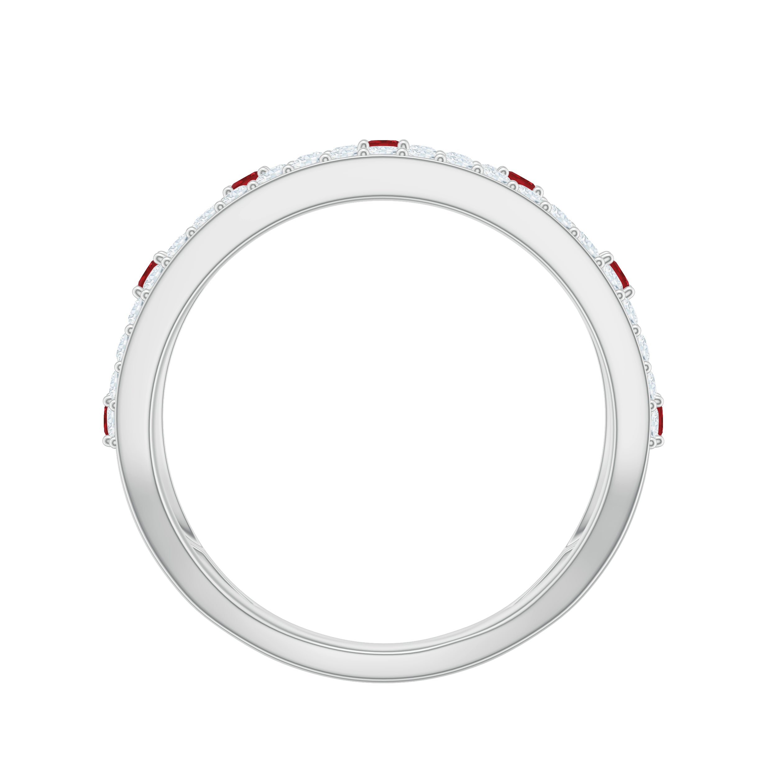 Lab Created Ruby and Diamond Designer Anniversary Band