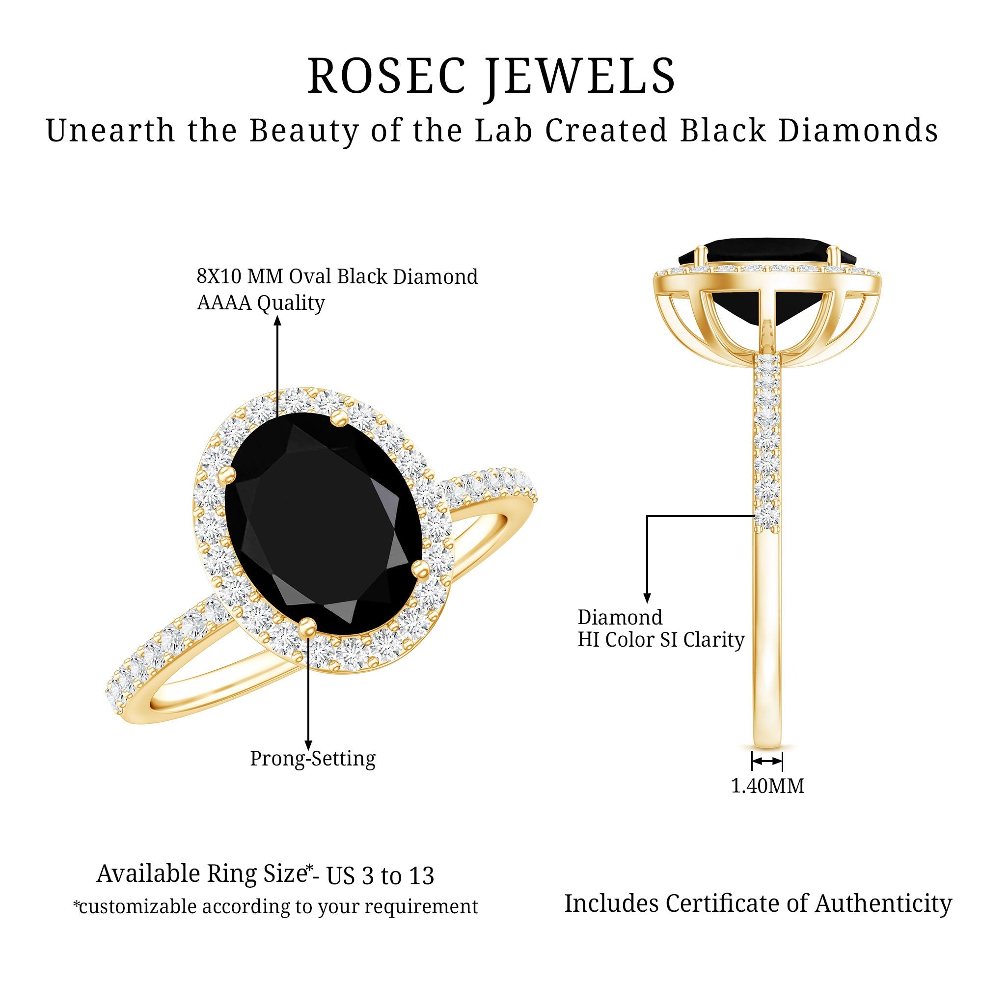 Certified 4.2 Carat Lab Grown Black and White Diamond Oval Engagement Ring with Halo