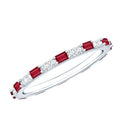 Genuine Baguette Ruby Diamond Eternity Ring for Women