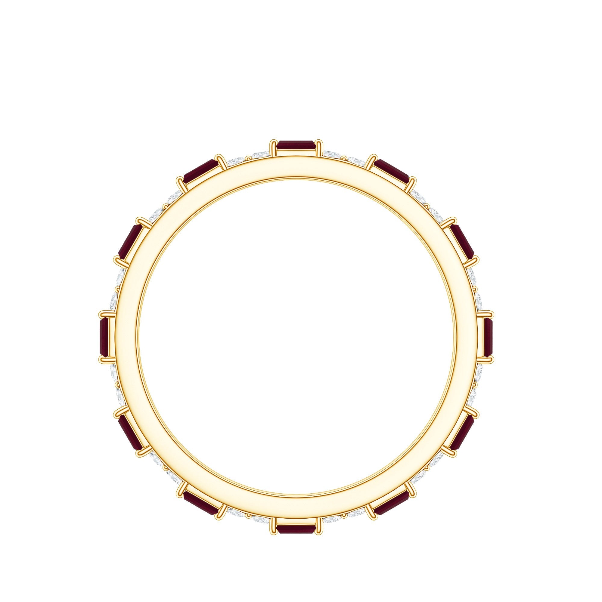 Genuine Baguette Ruby Diamond Eternity Ring for Women