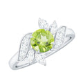Nature Inspired 2 Carat Peridot Engagement Ring with Diamond