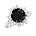 Certified 2 Carat Lab Grown Black Diamond Halo Engagement Ring For Women