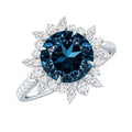 Certified London Blue Topaz and Diamond Statement Engagement Ring