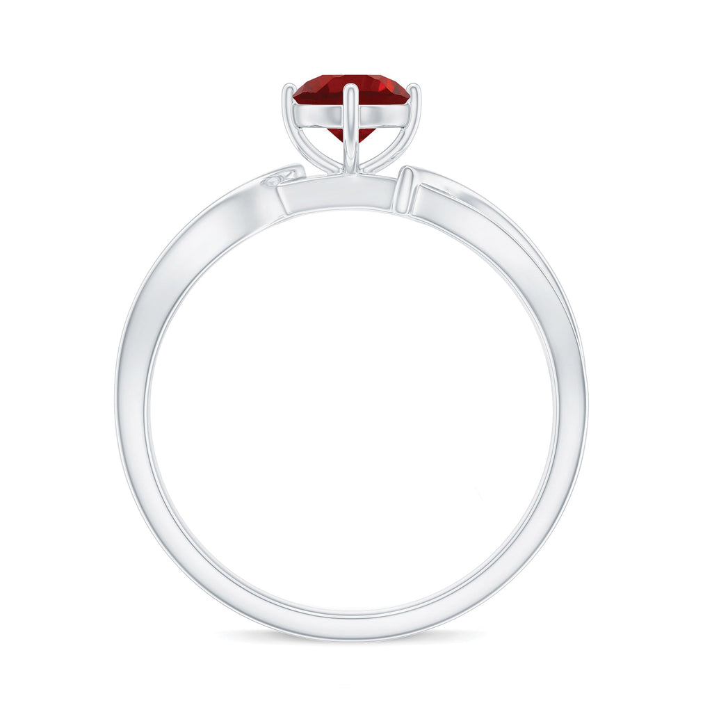 Solitaire Lab Created Ruby Infinity Engagement Ring with Diamonds