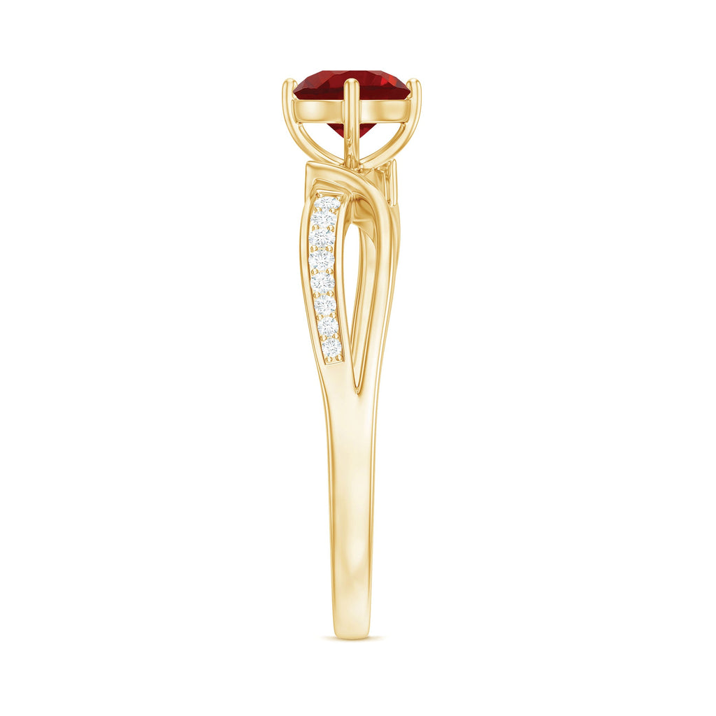 Solitaire Lab Created Ruby Infinity Engagement Ring with Diamonds