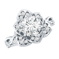Nature Inspired Moissanite Flower Engagement Ring with Certificate