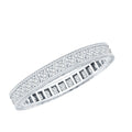 Channel Set Princess Cut Moissanite Eternity Band Ring