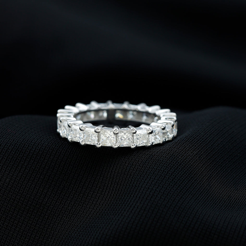 Princess Cut Moissanite Full Eternity Ring with Certificate