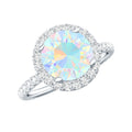 Certified Genuine 2 Carat Ethiopian Opal Engagement Ring with Halo