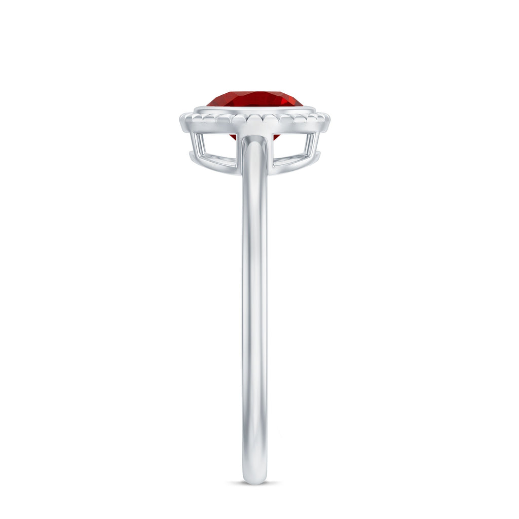 Bezel Set Lab Created Ruby Solitaire Promise Ring