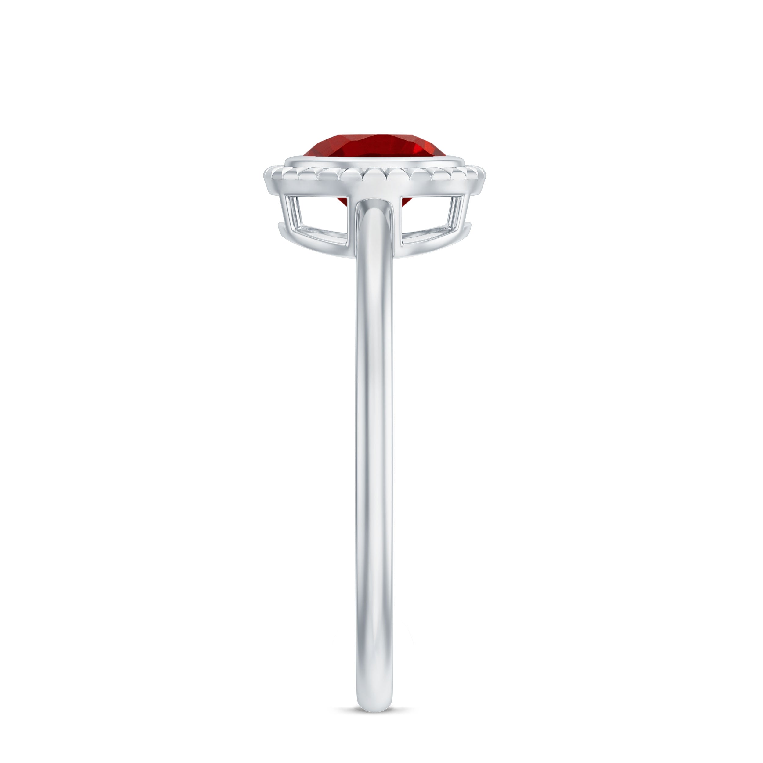 Bezel Set Lab Created Ruby Solitaire Promise Ring