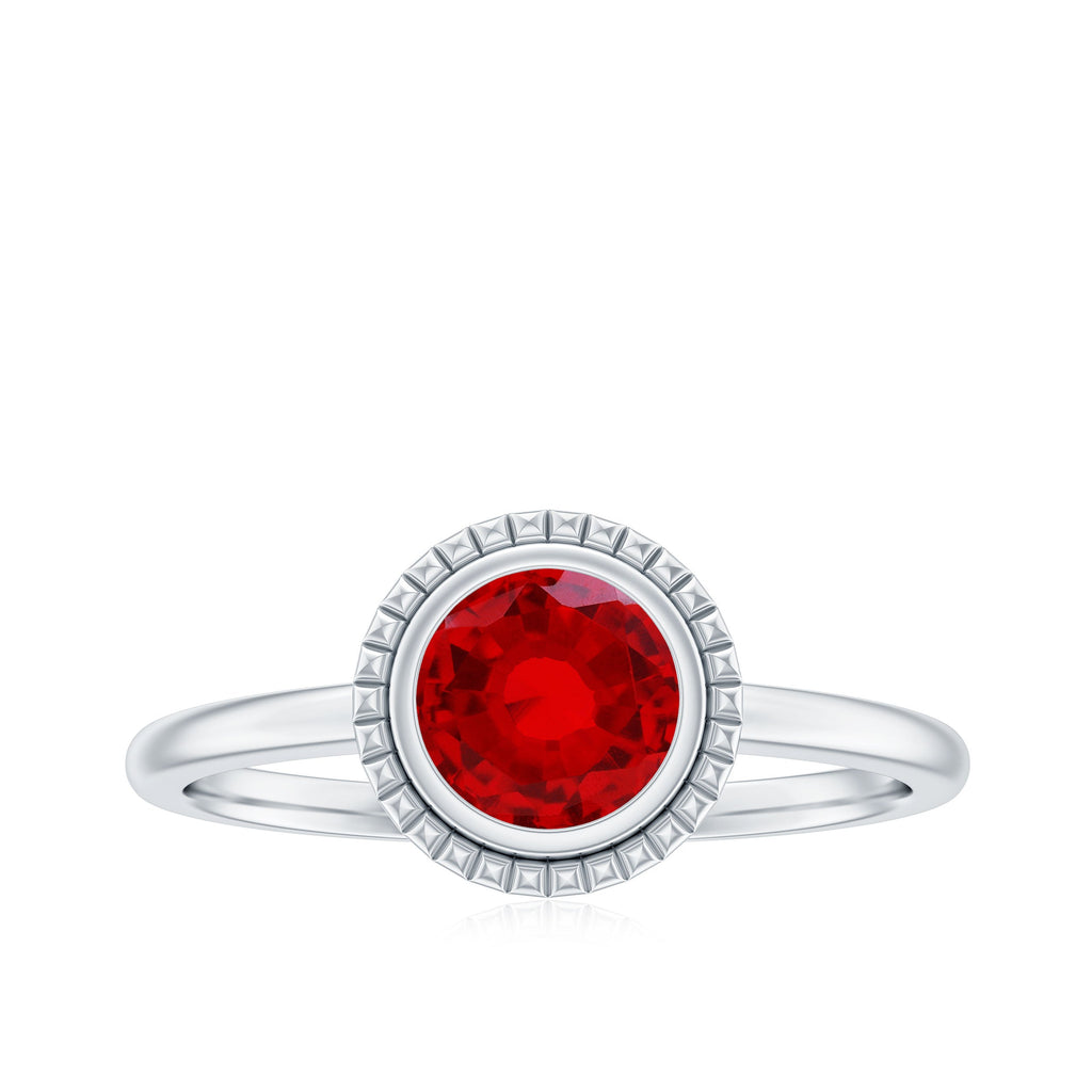 Bezel Set Lab Created Ruby Solitaire Promise Ring