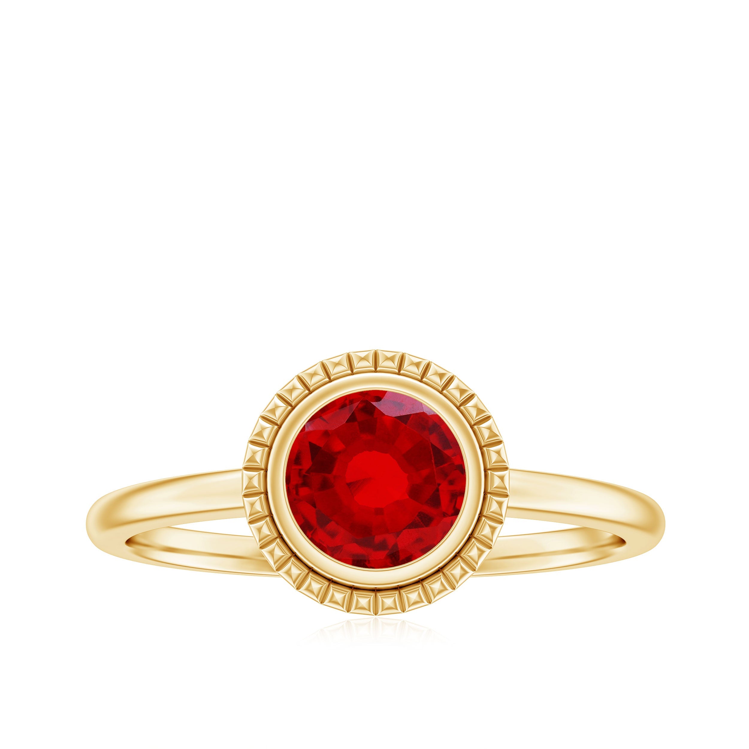 Bezel Set Lab Created Ruby Solitaire Promise Ring