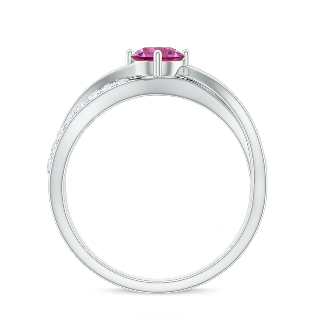 0.4 Carat Pink Tourmaline and Diamond Infinity Engagement Ring
