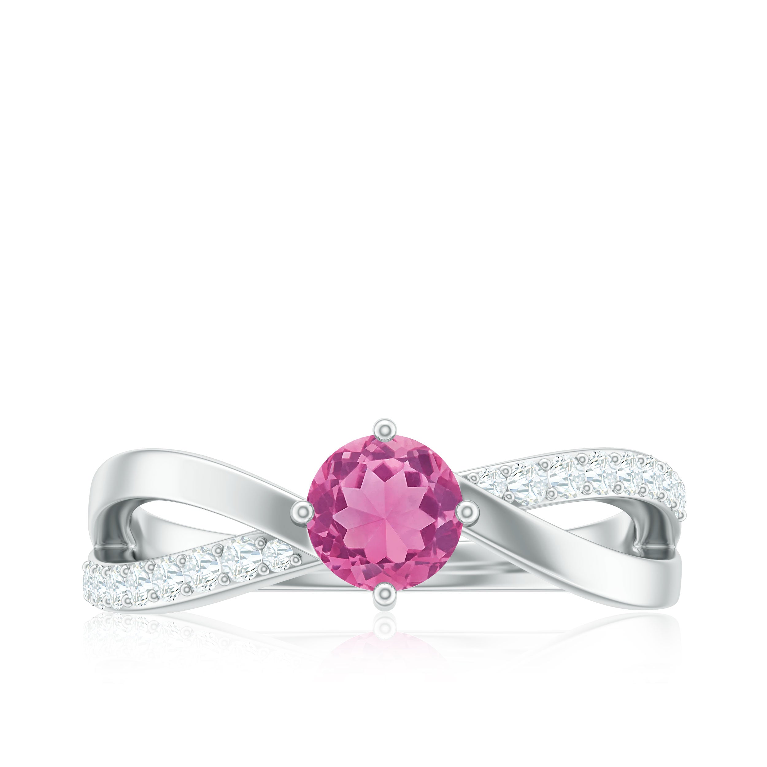 0.4 Carat Pink Tourmaline and Diamond Infinity Engagement Ring