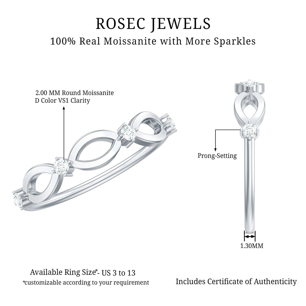 Certified Moissanite Infinity Promise Ring for Women