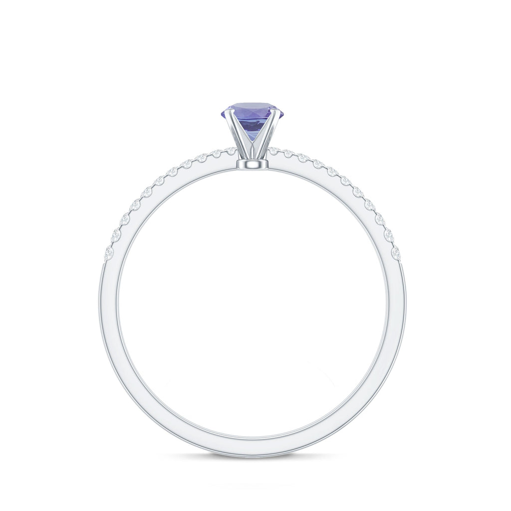 Minimal Tanzanite Diamond Promise Ring for Engagement