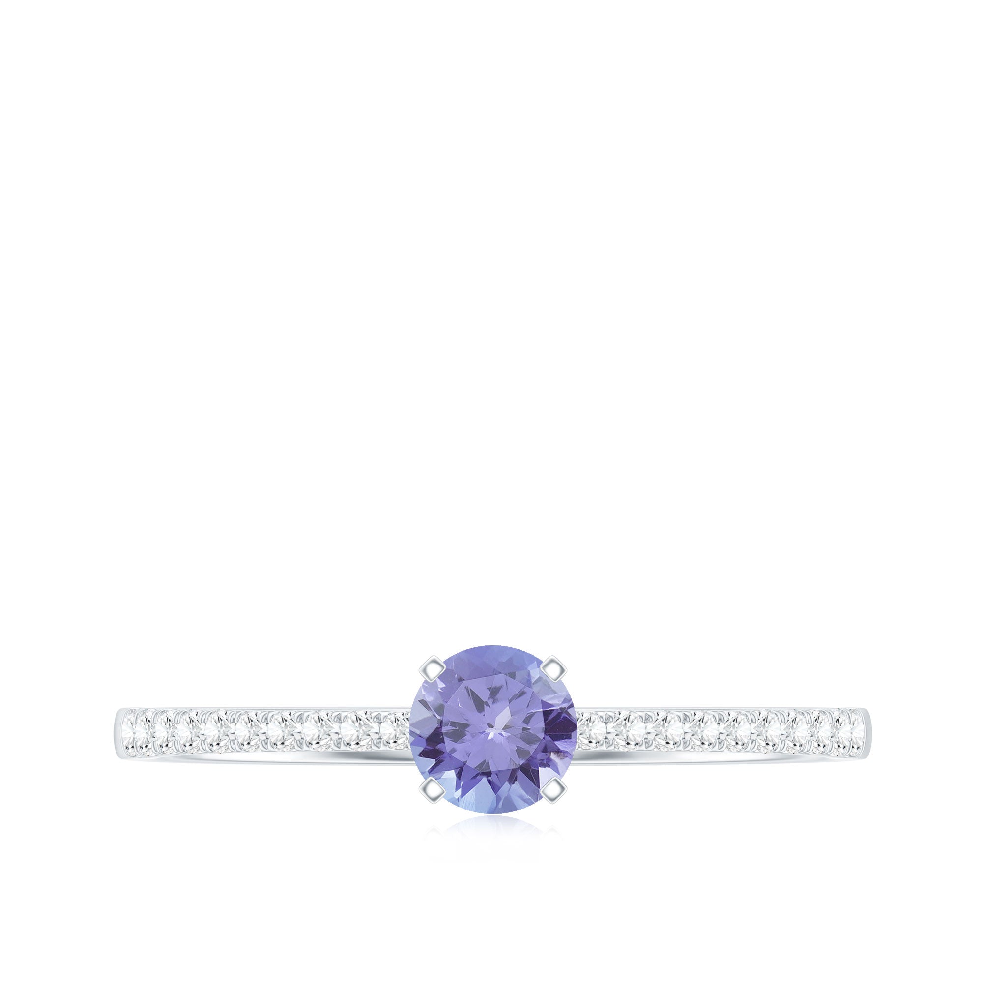 Minimal Tanzanite Diamond Promise Ring for Engagement