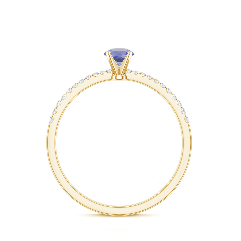 Minimal Tanzanite Diamond Promise Ring for Engagement