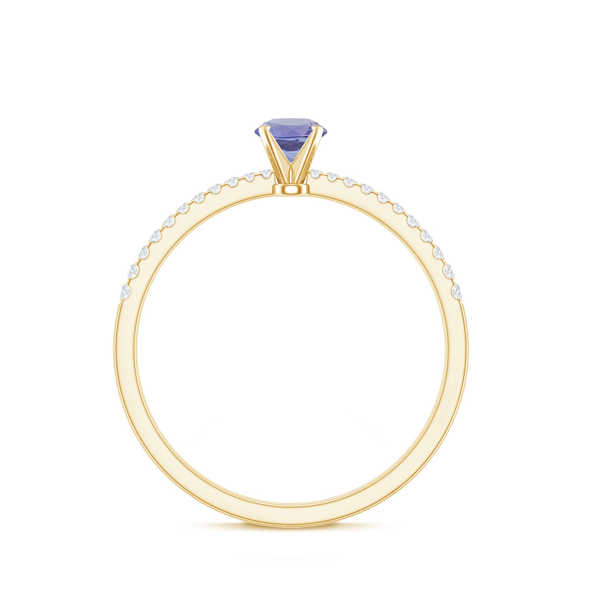 Minimal Tanzanite Diamond Promise Ring for Engagement