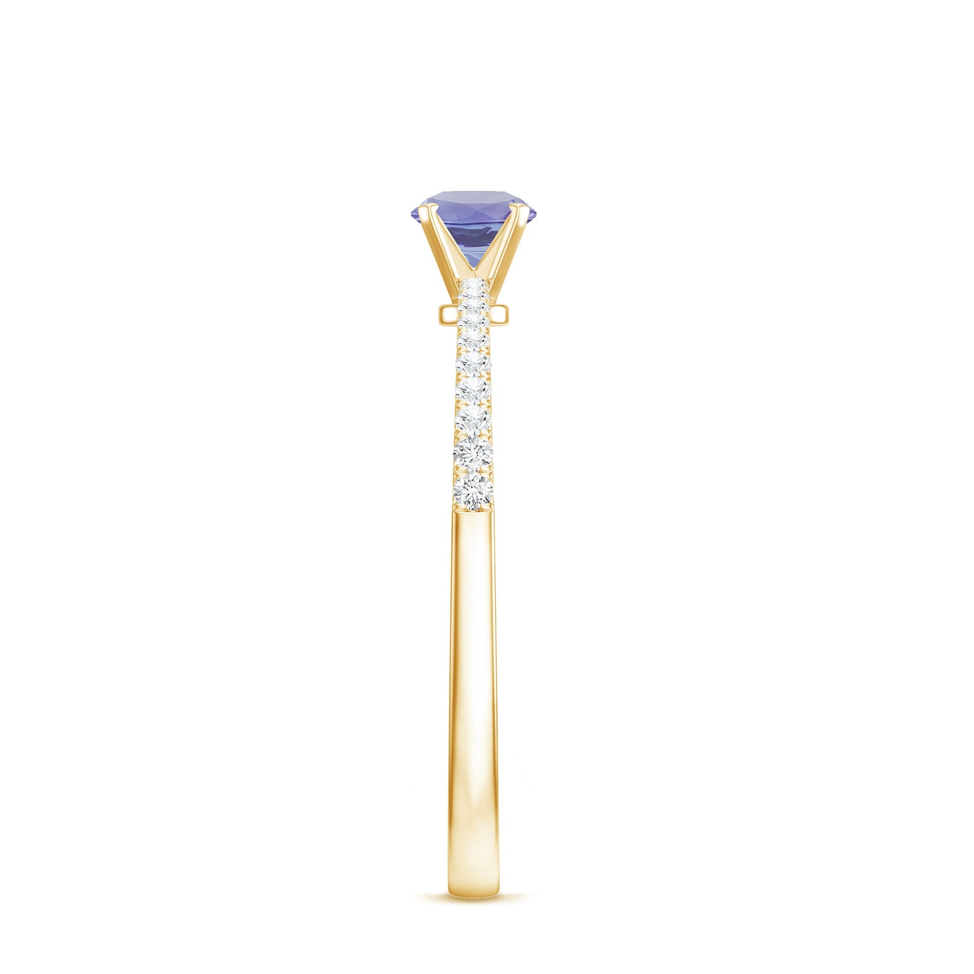 Minimal Tanzanite Diamond Promise Ring for Engagement