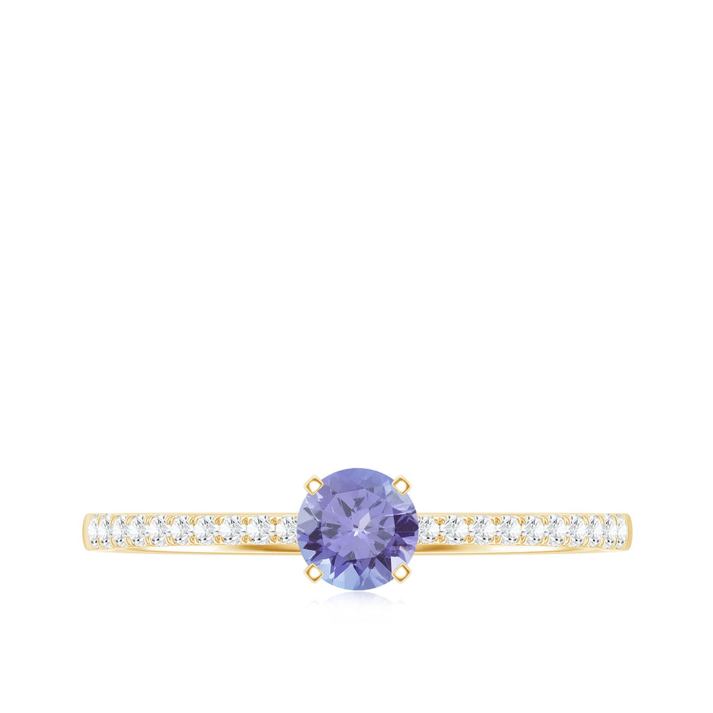 Minimal Tanzanite Diamond Promise Ring for Engagement