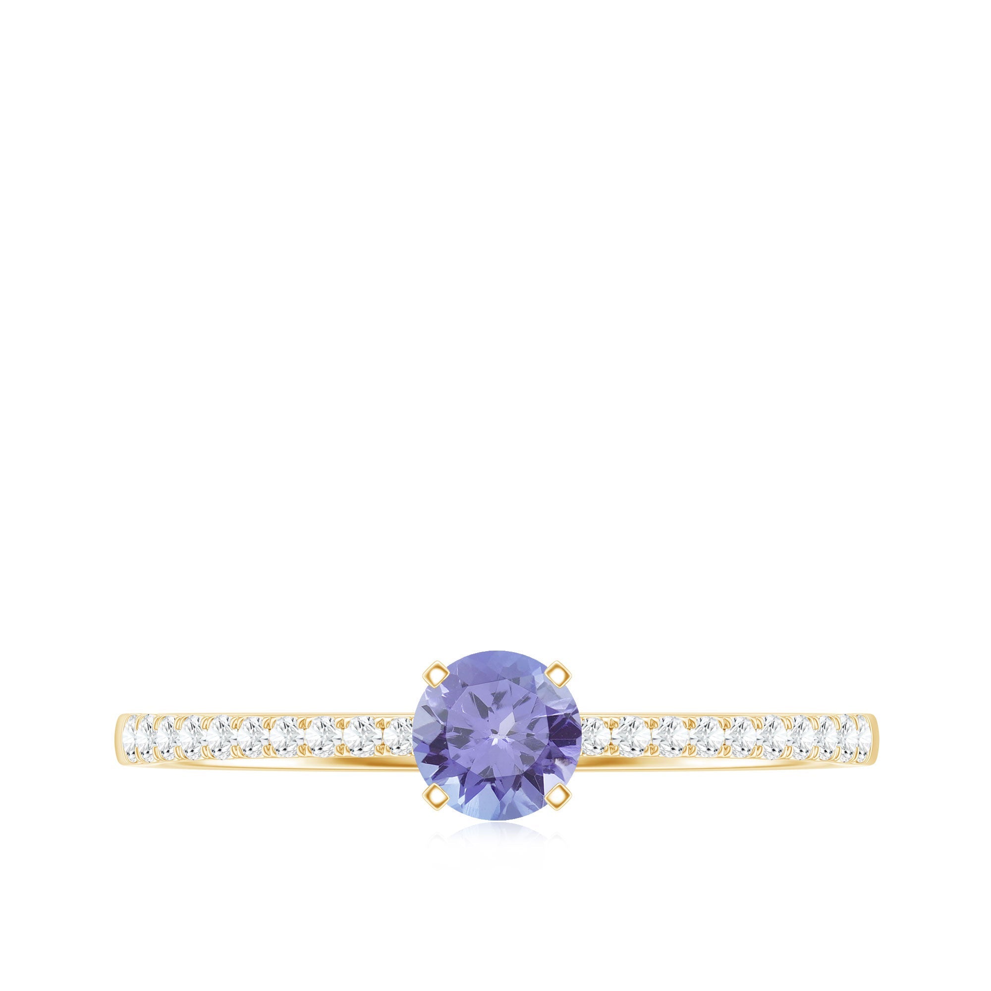 Minimal Tanzanite Diamond Promise Ring for Engagement