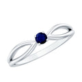 Natural Blue Sapphire Cute Promise Ring with Split Shank