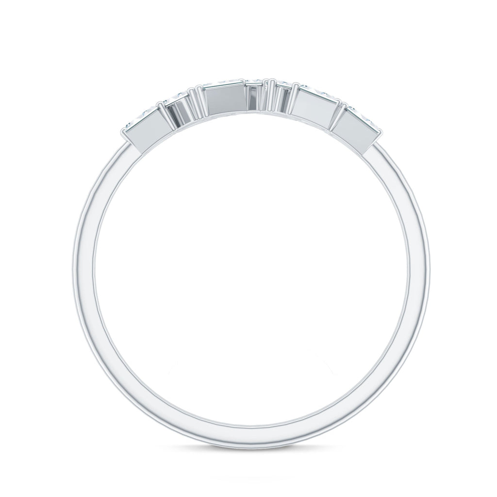 Baguette Moissanite Anniversary Ring in Prong Setting