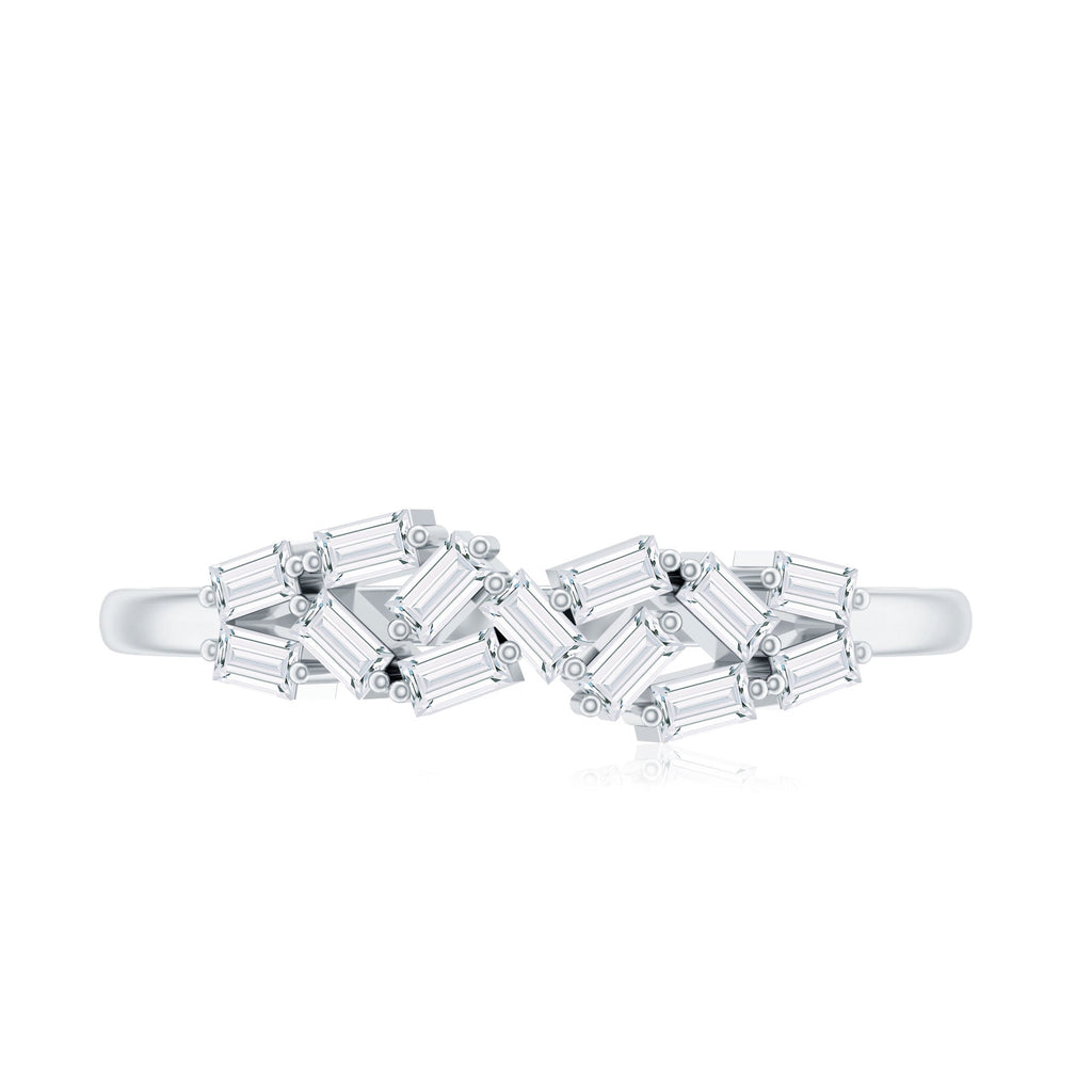 Baguette Moissanite Anniversary Ring in Prong Setting