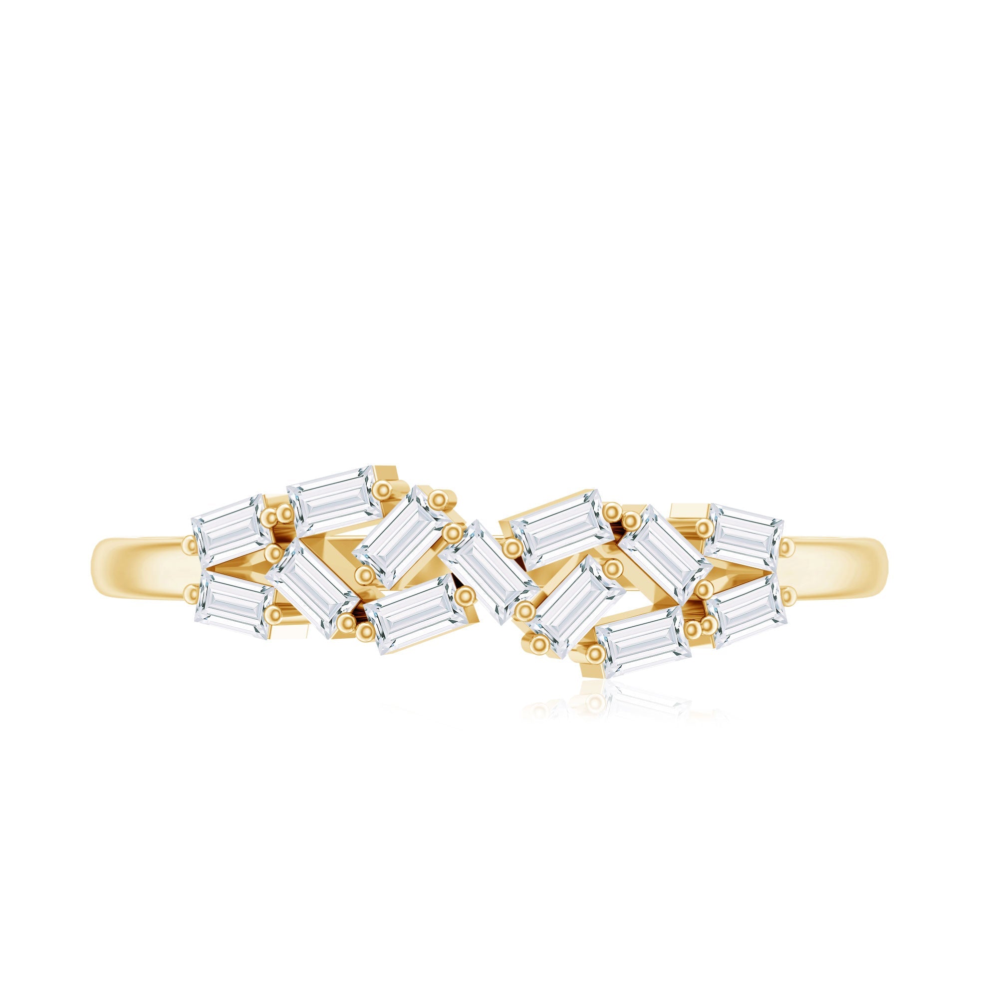 Baguette Moissanite Anniversary Ring in Prong Setting