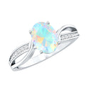 Natural 1.2 Carat Oval Opalescent Diamond Engagement Ring with Split Shank