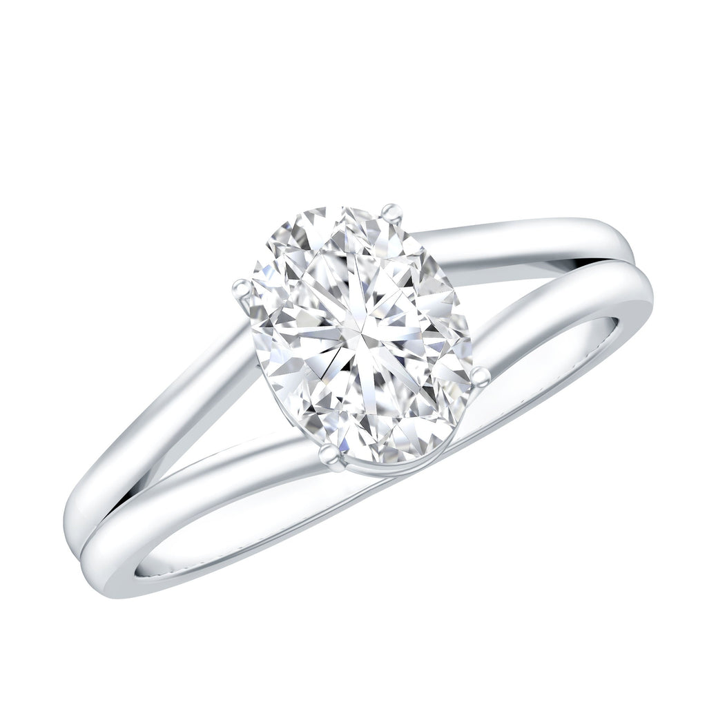 1 Carat Oval Moissanite Engagement Ring With Certificate