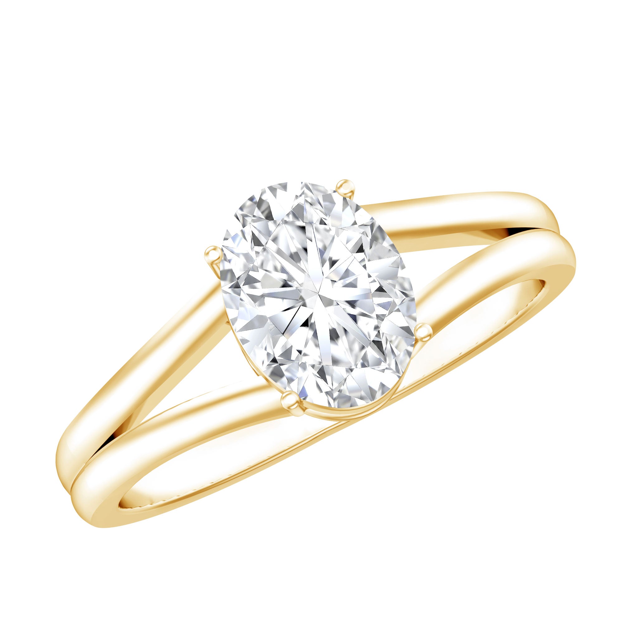 1 Carat Oval Moissanite Engagement Ring With Certificate