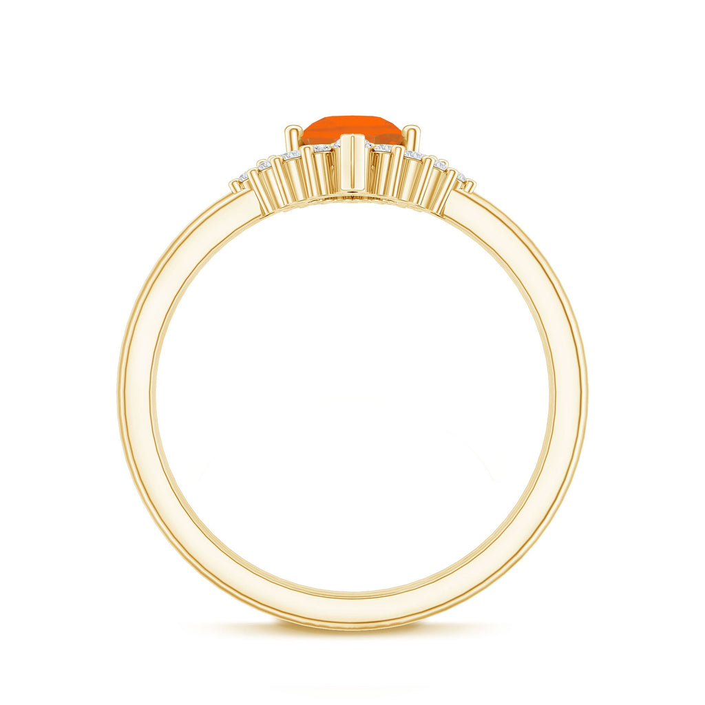 Real 0.6 Carat Fire Opal Teardrop Wedding Ring Set with Diamond Halo
